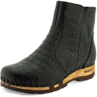 woody Damen Olga Clog Stiefelette, Siyah Kroko, 41 EU