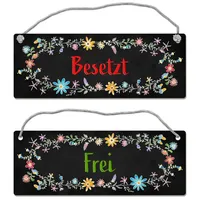 Trendaffe Schwarzes Toilette ist frei oder besetzt Wendeschild mit