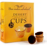 Waffelbecher mit Zartbitterschokolade