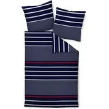 JANINE Bettwäsche Mako-Satin Bettwäsche J.D. 87105 maritimblau - 135x200 cm, 80 x 80 cm)