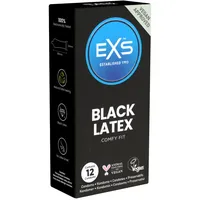 EXS Condoms EXS Black Latex Comfy Fit, 12 schwarze Kondome