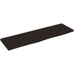 vidaXL Wandregal Dunkelbraun 100x30x2 cm Massivholz Eiche Behandelt