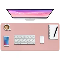 Leder-Schreibtischunterlage,wasserdichte Schreibtischunterlage für Schreibtisch, Schreibtischunterlage für Tastatur und Maus, Leder-Mauspad-Schutz für Büro und Zuhause, 76,2 x 35,6 cm(Pink)