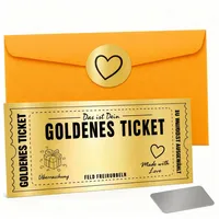 PRECORN Gutschein Rubbelkarte mit Umschlag – Goldenes Ticket zum