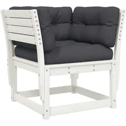 vidaXL Gartensofa mit Armlehnen und Kissen Weiß Massivholz Kiefer