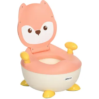 zonekiz Kindertoilette im Fuchs-Design, rutschfester Topfstuhl mit Griff und Klappdeckel für 6 Monate bis 3 Jahre Rosa, Kunststoff, 35x23x34.5 cm, Badezimmer, WC Ausstattung, WC Sitze