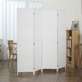 Makika Trennwand / Raumteiler aus Papier und Holz Faltbar - Weiß Eckig