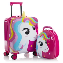 Kofferset HEYS "Super Tots, 46 cm, Einhorn", bunt, Polycarbonat, mehrfarbig, Koffer-Sets, Heys x Joachim Llambi Kindertrolley Kinder Reisegepäck