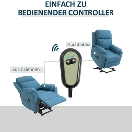 Homcom Fernsehsessel Blau Kunststoff, 89x102x83 cm Wohnzimmer, Sessel, Fernsehsessel