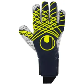 Uhlsport Fußball Torwarthandschuhe Prediction Supergrip+ Finger Surround Marine/weiß/Fluo gelb