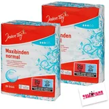 Jeden Tag Maxibinden Normal 20 stk. ohne Flügel | 7,5mm Dicke, sicher mit Wäscheschutzfolie, frei von Parfum und Farbstoffen (Maxibinden Normal, 2er Pack)