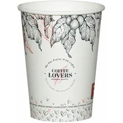 VEPATIM 400x Kaffeebecher CoffeeToGo Pappbecher Design COFFEE LOVERS 300ml
