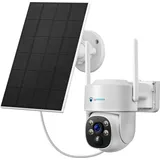 LuVision WLAN PTZ 360°Überwachungskamera mit 4W Solarpanel schwenkbar und drehbar mit APP
