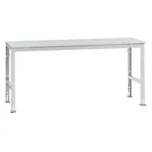 Manuflex Grundtisch UNIVERSAL Standard, Tischplatte Kunststoff, 2000x800, lichtgrau