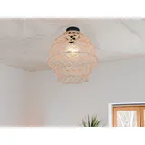 meineWunschleuchte Gemütliche LED Boho Makramee Deckenlampe Lampenschirm geflochten für Flur Ø 38cm