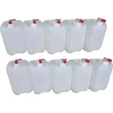 10 x 10 L 10 Liter Wasserkanister Kanister lebensmittelecht dicht + 10 x Hahn DIN45 (10x10knn45+10xH.45)