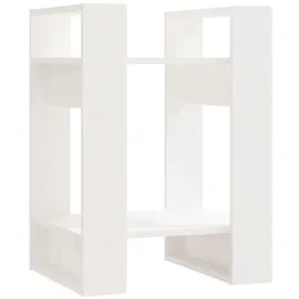 vidaXL Bücherregal/Raumteiler Weiß 41x35x57 cm Massivholz Kiefer