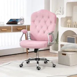 Homcom Bürostuhl Samt Rosa
