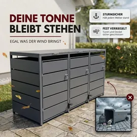 Albatros Mülltonnenbox 3er 196 x 116 x 85 cm grau
