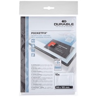 Durable Selbstklebetasche Pocketfix, 148 x 105 mm (Innenmaß), 10 Stück, transparent, 807619