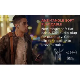 Motorola Sound Earbuds 3-S mit Mikrofon | Anti-Tangle-Kabel, tiefem Bass und ergonomischem Design mit bequemer Passform | 3,5 mm | Schwarz