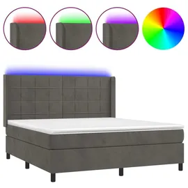 vidaXL Boxspringbett 180 x 200 cm Dunkelgrau