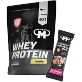 1kg Mammut Whey Protein Eiweißshake - Set inkl. Protein Shaker, Riegel, Powderbank oder Tasse (Vanilla, Mammut Protein Bar - Raspberry)