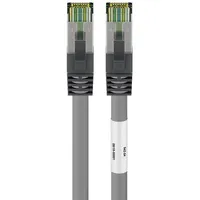 goobay RJ45 CAT 6A, 500 MHz Patchkabel mit CAT 8.1 S/FTP Rohkabel, Grau, 15 m