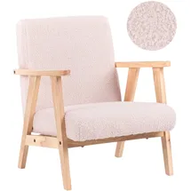 Beliani Kindersessel Linde Bouclé 0 x 0 x 0 cm Pastellrosa