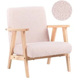 Beliani Kindersessel Linde Bouclé 0 x 0 x 0 cm Pastellrosa