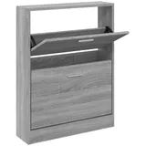 furnicato Schuhschrank Grau Sonoma 59x17x81 cm Holzwerkstoff (1-St) - 2 Jahre Gewährleistung - mind. 14 Tage Rückgaberecht - Grau