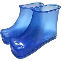 Massage-Fußbad-Schuhe, hohe Fußbad-Massagestiefel, PVC, tragbare Fuß-Spa-Badeschuhe, Fußbad-Eimer, Fußbad-Eimer, Fußwaschbecken, for Durchblutung und Schmerzlinderung/149 (Color : Blue, Size : S 25.
