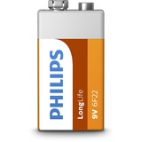 Philips LongLife Akku 6F22L1B/10 - Batterien Long Life - 1 Stück 6F22-9V