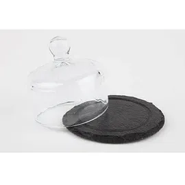 APS Schieferplatte mit Glasglocke schwarz Ø 10,5 cm, 1 St.