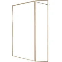 Marwell Walk In Dusche Golden Frame 200x120cm - Duschwand mit schwenkbarer Flügeltür 180â° - mit 5mm Glas - hochwertig...