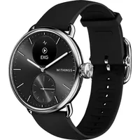 Withings ScanWatch 2 38 mm schwarz/silber, Sport Fluorelastomer-Armband schwarz/silber