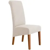 KFDZSW Esszimmerstuhlhussen Samt Stuhlhussen Hochlehner Stuhlhussen Stretch Stuhlhussen Dicke für Hochzeit Bankett Party Home Decor (Creme Farben,4 StüCk)