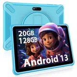 FASTWD Tablet für Kinder 10 Zoll, Kinder Tablet Android 13 Tablet 20GB RAM +128 GB ROM (Erweiterbar SD),Spiele, Kindersicherung,1280 * 800 IPS Display,5G WiFi,Bluetooth 5.0,Bildung Tablet(Blau)