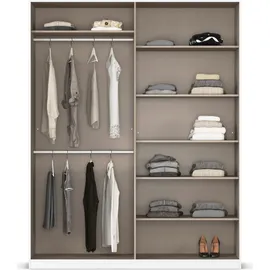 Rauch »Kleiderschrank Schrank Garderobe AGORDO TOPSELLER Schlafzimmer«, (in zwei Griff-Farben mit Dekor- oder Hochglanzfront), durchdachte Innenausstattung, in 6 Breiten und 2 Höhen MADE IN GERMANY, grau (seidengrau), B:181cm H:229cm T:54cm,
