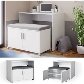 Vicco Schreibtisch Flona Weiß, 93.2 cm,