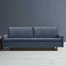 Schlafsofa dunkelblau in modernem Design Armlehnen