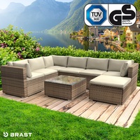 Brast Rattan Gartenlounge Set Luxus braun
