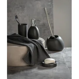 Wenko WC-Garnitur Polaris schwarz matt Stein, 1 St.