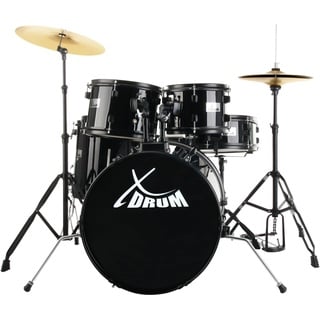 XDrum Rookie 20" Studio Schlagzeug Komplettset Black inkl. Schule