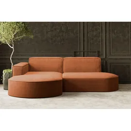 kaiser möbel Ecksofa Designer Modena Studio stoff Dicker Cord Poso Ziegel, Links