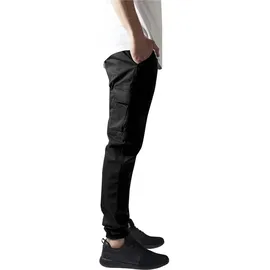 URBAN CLASSICS Washed Twill Cargohose Black 32