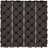 Mophorn - Ineinandergreifende Terrassenfliesen, 10er-pack, 12 X 12 Zoll, 10 Quadratfuß, Wasserdichter Kunststoff-bodenbelag Für Jedes Wetter. Ideal Für Terrasse, Pool, Balkon Und Garten. Dunkelbraun