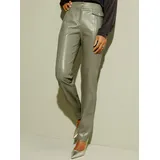 CREATION L Lederimitathose CREATION L, Damen, Gr. 26, Kurzgrößen, grün (khaki), 100% Polyester, unifarben, Hosen