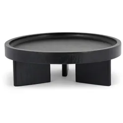 Elevate Holztablett mit Füßchen Ø 20 cm, Höhe 6,5 cm schwarz