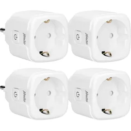 Alecto SMART-PLUG10 - Smarter WLAN-Zwischenstecker, 16 A, 3680 W, 4er-Pack, Weiß